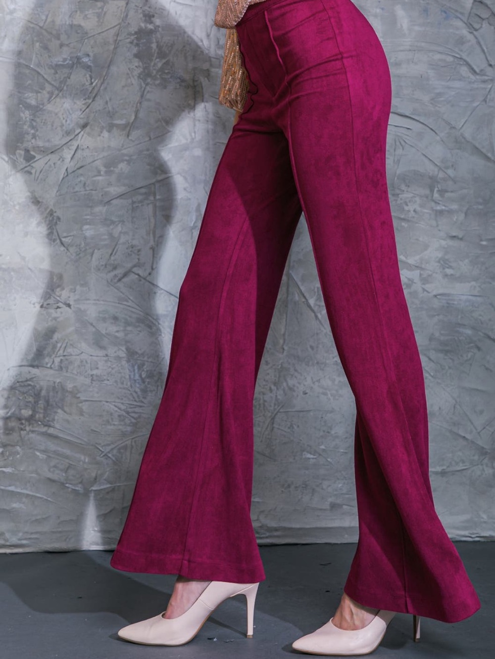 Flying Tomato Women's Faux Suede Flare Pants NWOT - Picture 4 of 5